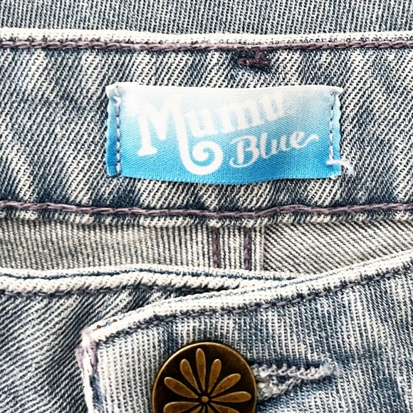 Show Me Your Mumu Light Wash Patchwork Denim High Rise Woodstock Flare Jeans - Picture 3 of 8